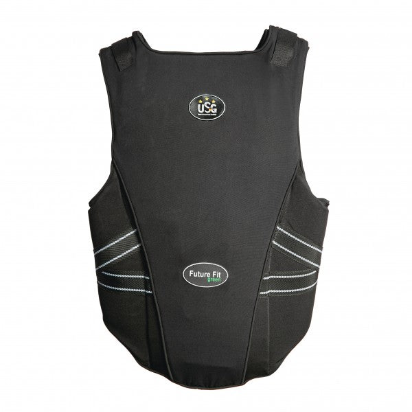 Rückenschutz "Precto Future Fit Green", mit zusätzlichem leichtem Front- und Seitenpolster, Klett- und Reißverschluss, aus nachhaltigen Materialien