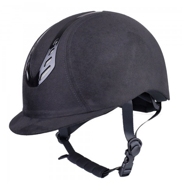 Reithelm "Comfort Rider", ABS-Außenschale in Velours, stufenlos verstellbar, EN1384:2023