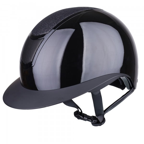 Reithelm "Comfort Exquisit", glänzende ABS-Außenschale mit dezentem Glitzerdetail, stufenlos verstellbar, EN1384:2023