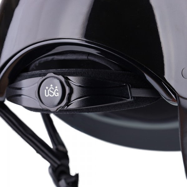 Reithelm "Comfort Exquisit", glänzende ABS-Außenschale mit dezentem Glitzerdetail, stufenlos verstellbar, EN1384:2023