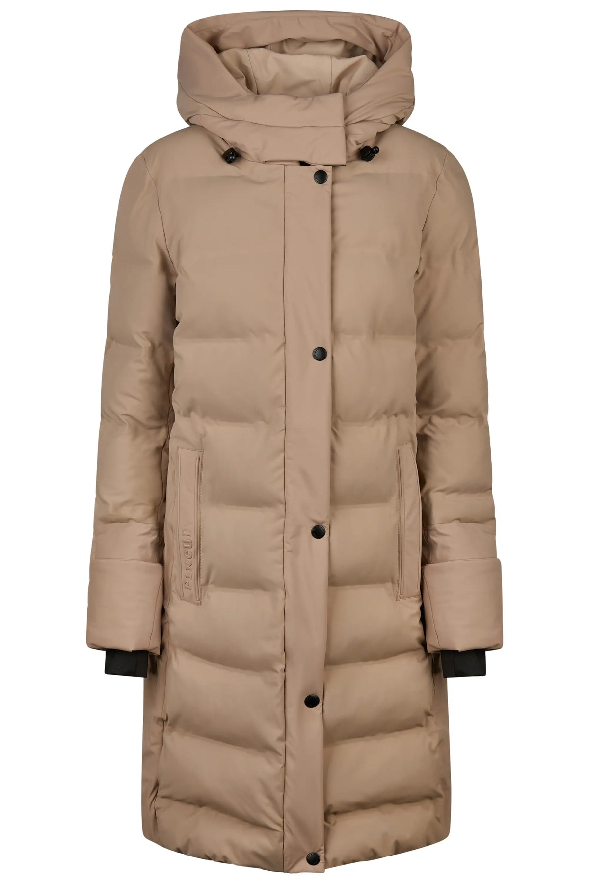 PIKEUR PIKEUR FLEXQUILT RAINCOAT Stepp-Reitmantel – mocha cream – Vorderansicht
