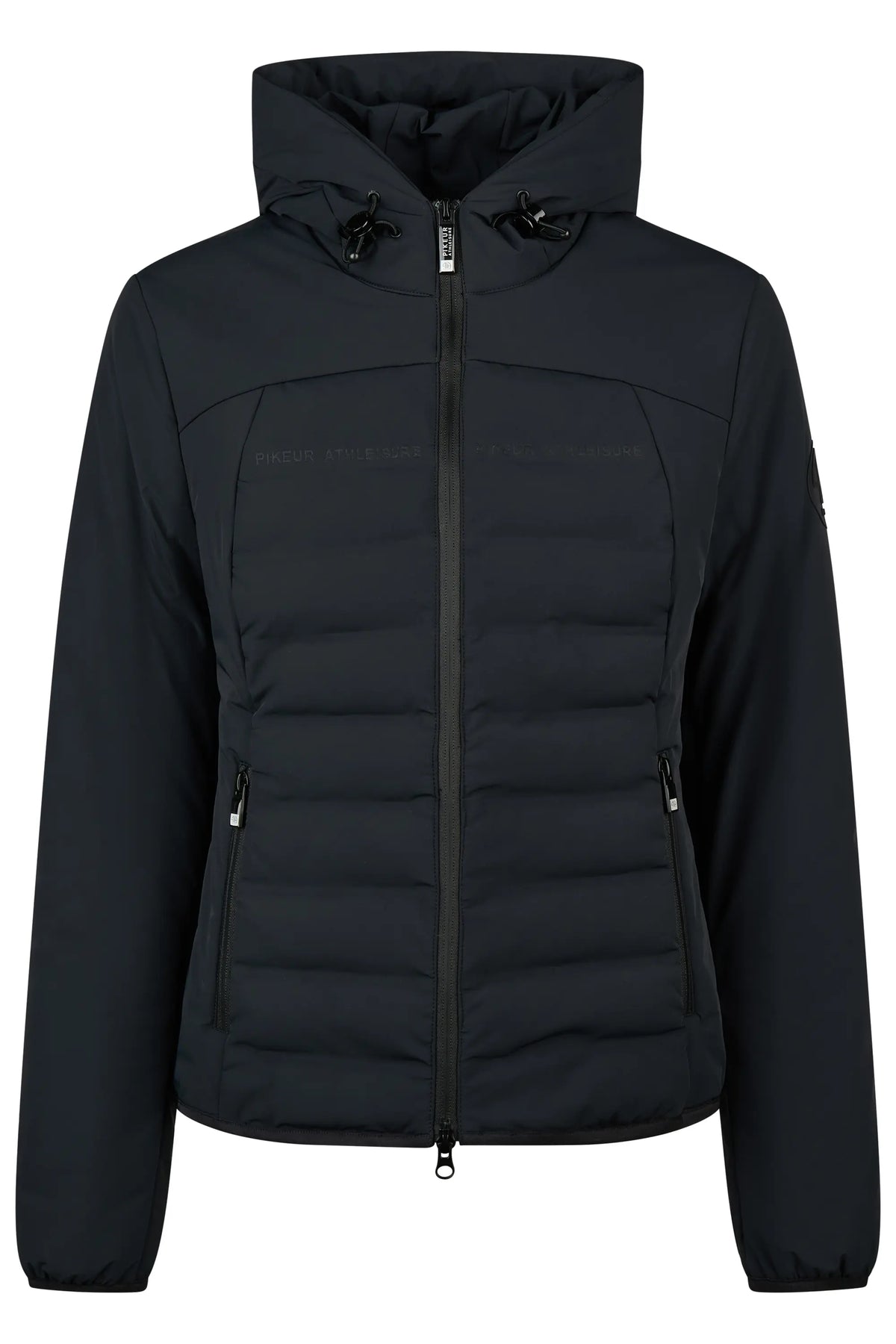 PIKEUR PIKEUR QUILTED FLEXJACKET Steppjacke m. Kapuze – black – Vorderansicht