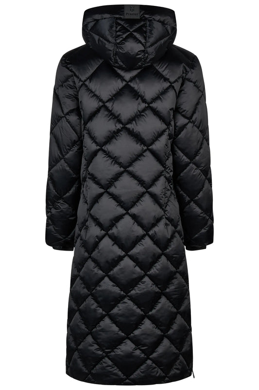 PIKEUR PIKEUR QUILTDIAMOND COAT Mantel mit Kapuze – black – Rückansicht