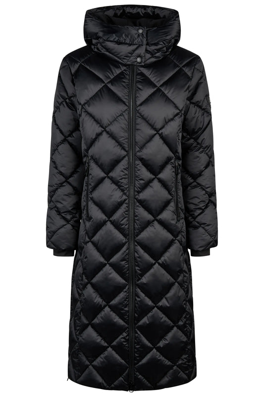 PIKEUR PIKEUR QUILTDIAMOND COAT Mantel mit Kapuze – black – Vorderansicht