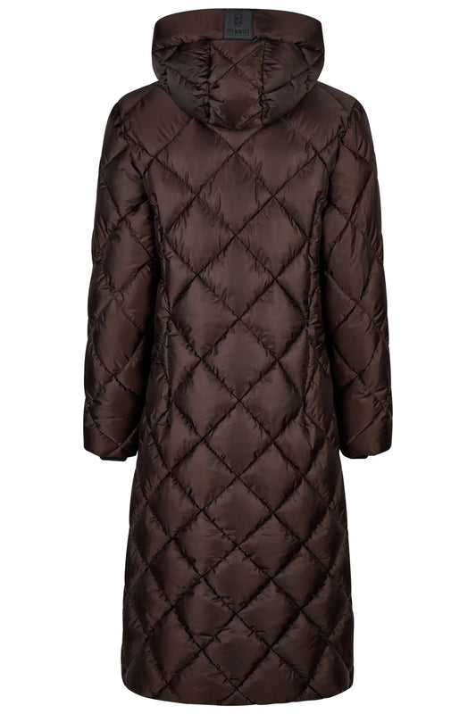 PIKEUR PIKEUR QUILTDIAMOND COAT Mantel mit Kapuze – chocolate brown – Rückansicht