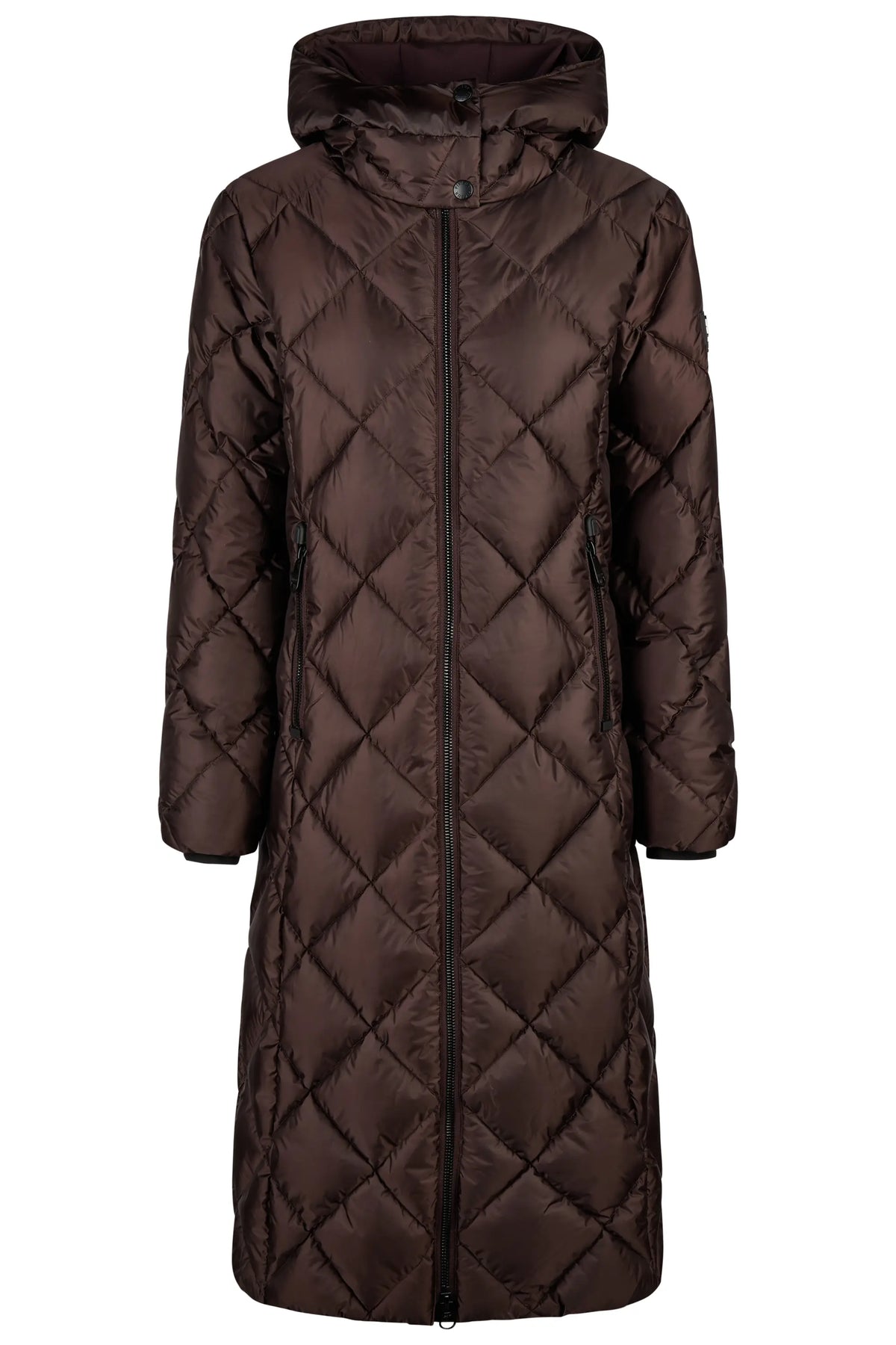 PIKEUR PIKEUR QUILTDIAMOND COAT Mantel mit Kapuze – chocolate brown – Vorderansicht