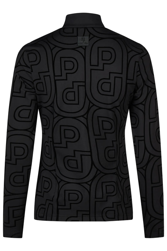 PIKEUR PIKEUR ZIP PRINT SHIRT Funktions-Zip Shirt – black – Rückansicht