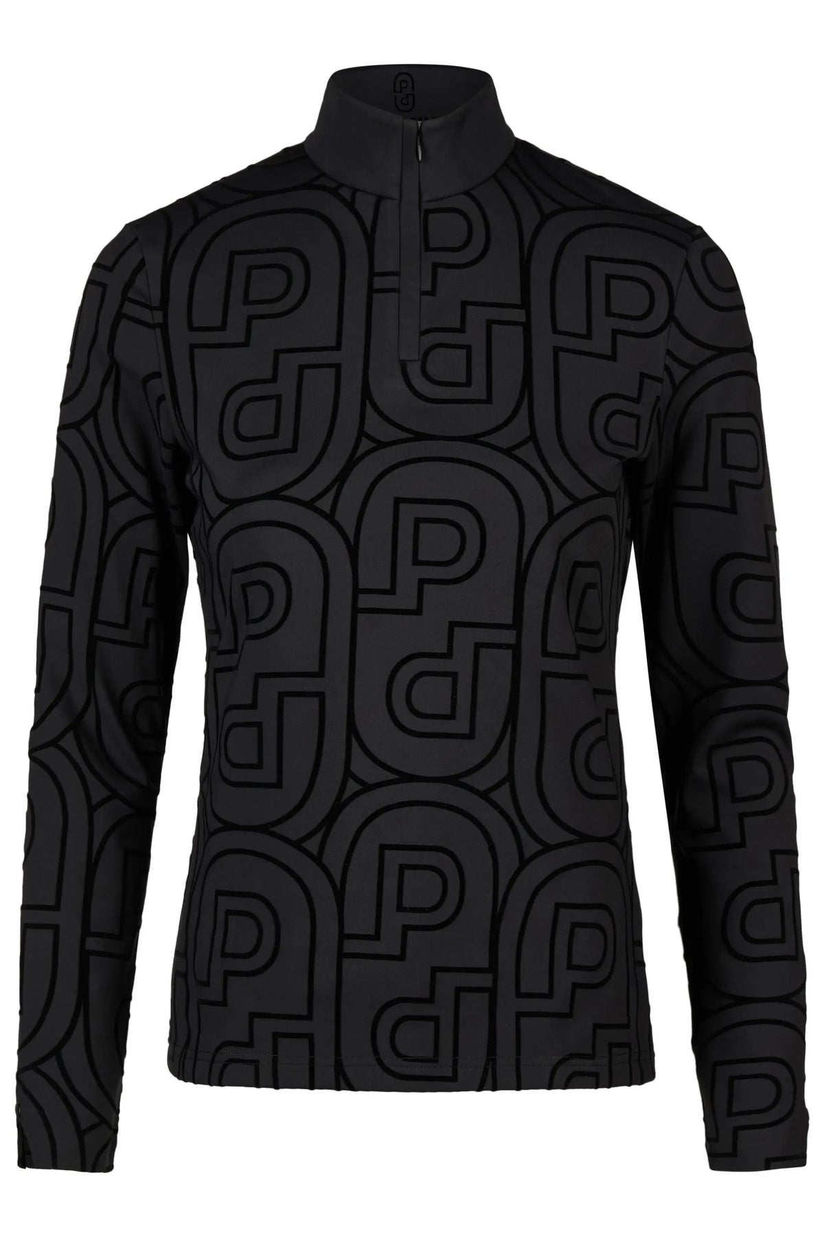 PIKEUR PIKEUR ZIP PRINT SHIRT Funktions-Zip Shirt – black – Vorderansicht
