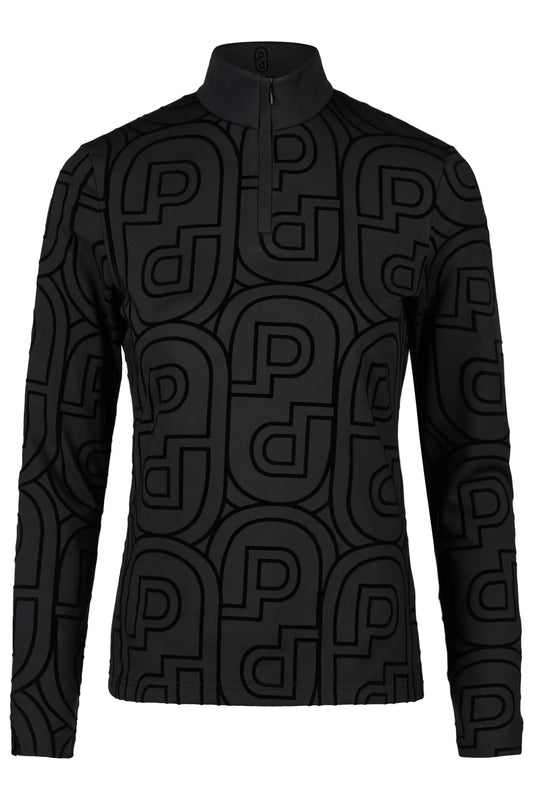 PIKEUR PIKEUR ZIP PRINT SHIRT Funktions-Zip Shirt – black – Vorderansicht