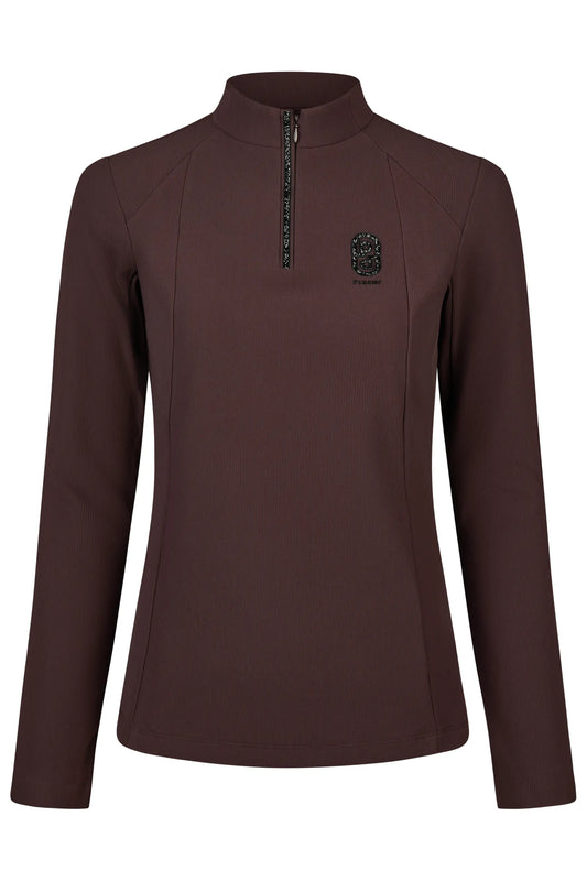 PIKEUR PIKEUR ZIP RIP SHIRT Funktions-Zip Shirt – chocolate brown – Vorderansicht