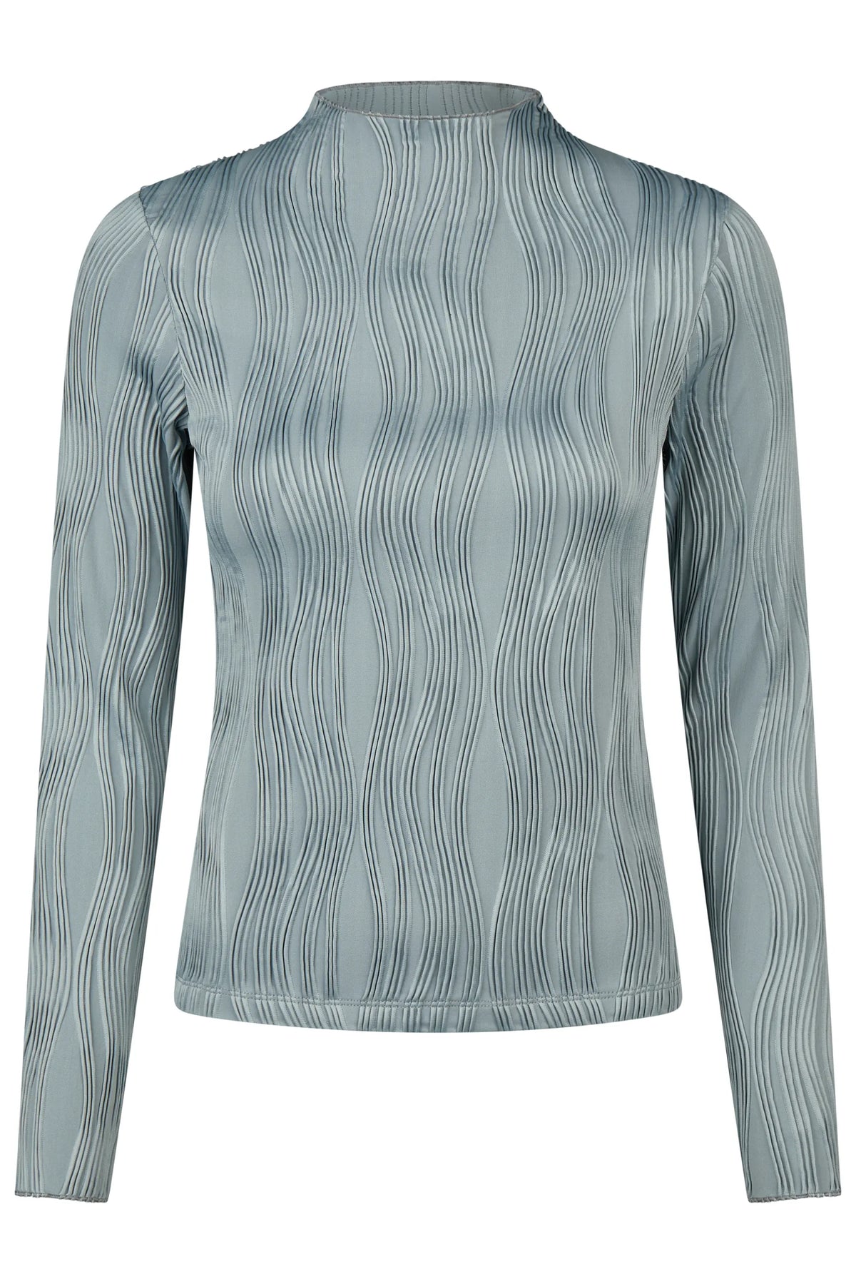 PIKEUR PIKEUR WAVELINE SHIRT Langarmshirt – dusty blue – Vorderansicht