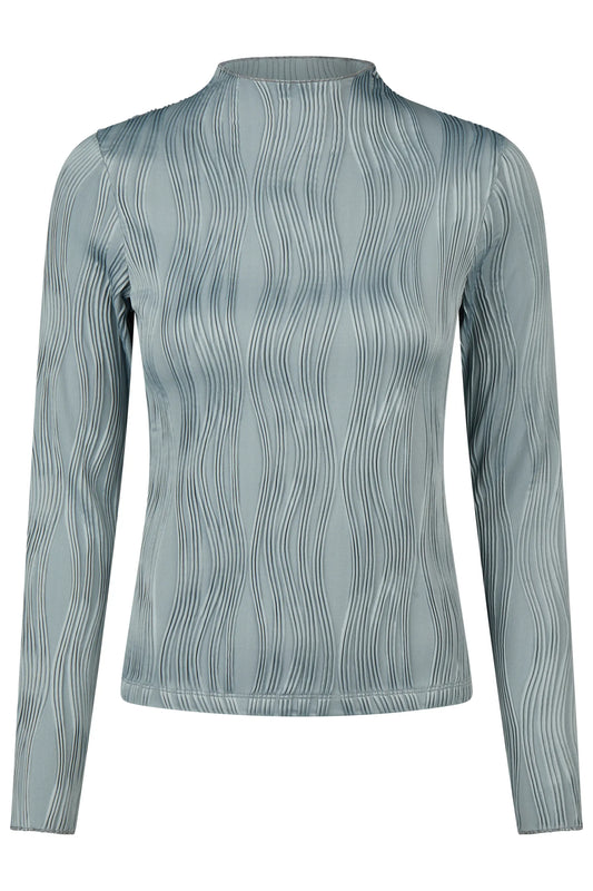 PIKEUR PIKEUR WAVELINE SHIRT Langarmshirt – dusty blue – Vorderansicht