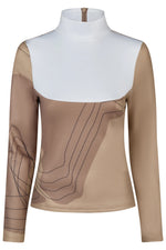 PIKEUR PIKEUR COMPETITION SHIRT Langarm-Turniershirt – mocha cream – Vorderansicht