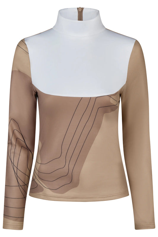 PIKEUR PIKEUR COMPETITION SHIRT Langarm-Turniershirt – mocha cream – Vorderansicht