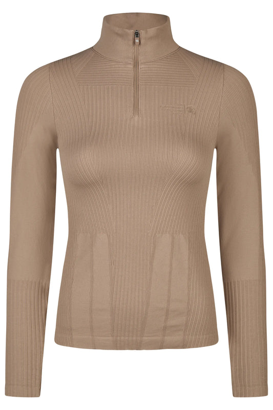 PIKEUR PIKEUR 3D KNIT SHIRT 3D Strickshirt – mocha cream – Vorderansicht