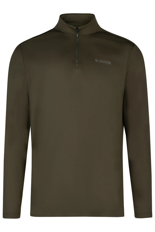 PIKEUR PIKEUR ZIP SIRT Herren-Langarmshirt – olive green – Vorderansicht