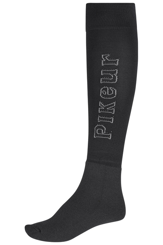 PIKEUR PIKEUR KNEE SOCKS WOOL Damen-Reitsocken – black – Vorderansicht