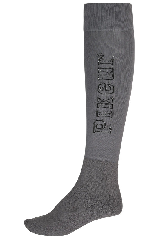 PIKEUR PIKEUR KNEE SOCKS WOOL Damen-Reitsocken – basalt grey – Vorderansicht