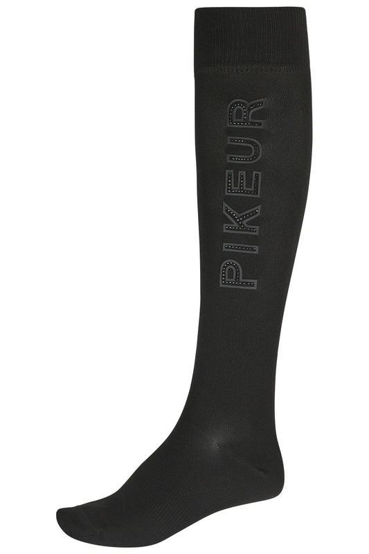 PIKEUR PIKEUR KNEE SOCKS STUDS Damen-Reitsocken – black – Vorderansicht