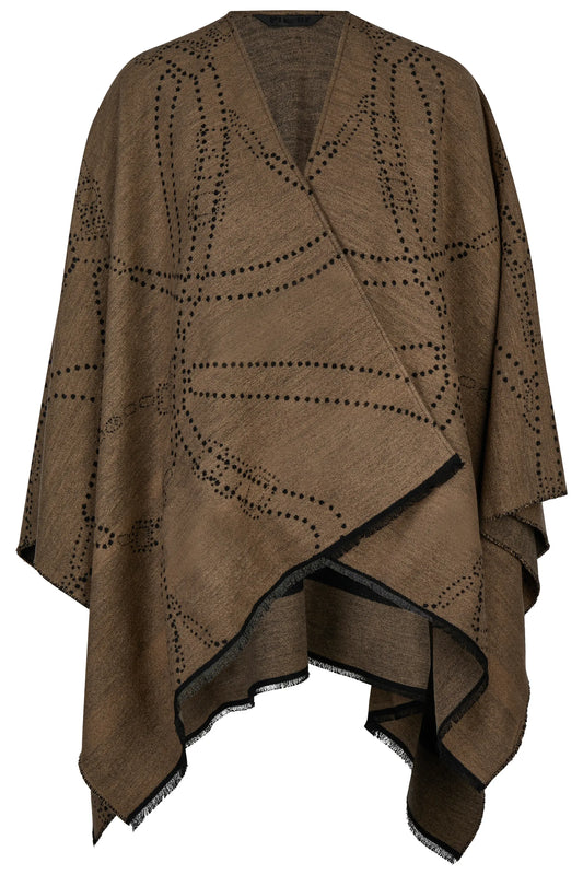 PIKEUR PIKEUR CAPE Wende-Cape 2-in-1 – mocha cream – Vorderansicht